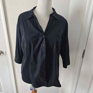 Lane Bryant Black Button down Blouse